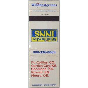 Matchbook Cover Winchester Inns Ft Collins CO Garden City Goodland Russell KS